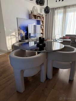 Dizajnový jedálenský okrúhly stôl 120cm čierny - 5