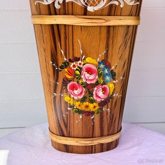 Dřevěná ručně malovaná nádoba selská štoudev - 5