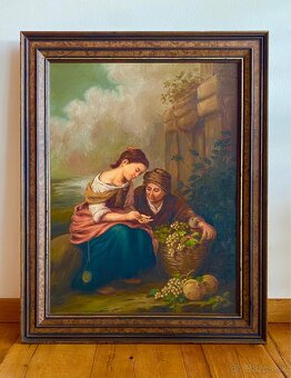 Starý krásný obraz, olejomalba na plátně - 5