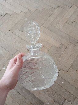 Sklenené fľaše, krištáľova karafa na whisky,starožitnosti, - 5