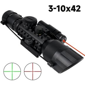 Predám nový puskohlad s laserovým zameriavačom 4-10x42 - 5