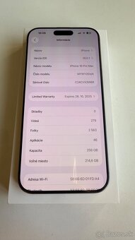 iPhone 16 Pro Max 256 Natural Titanium , v záruke - 5