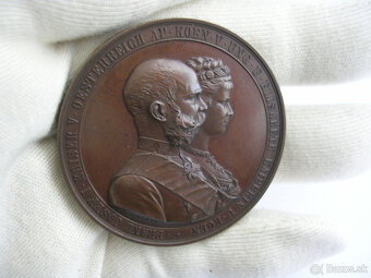 AE medaila 1879 Franz Joseph I.+Elisabeth 25.výročie svadby - 5