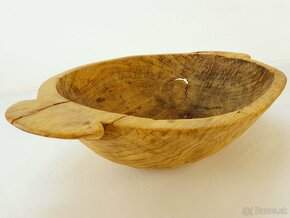 Stará drevená nádoba - Dlabaná miska - old wooden bowl - 5