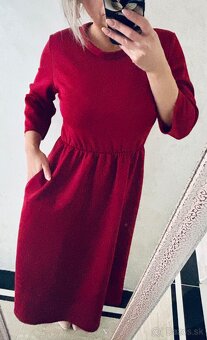 Damske dlhe talianske šaty bordo - 5