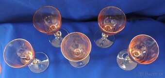 Päť likérových pohárov Zlatá Zuzana sklo dymové - 5