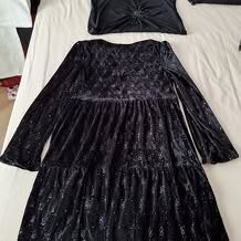 Spoločenské čierne šaty s korálkami, lurex dámske šaty - 5