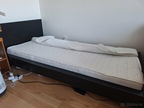 Ikea malm cierna 90x200 s rostom a matracom - 5