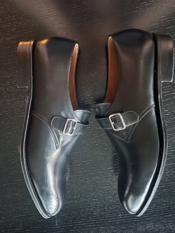 Carmina Monk Strap Čierne kožené topánky uk 12.5, US 13.5, - 5