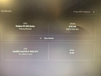 Herný počítač i5-6500 / 16GB RAM / RX 580 8GB / 500GB SSD - 5