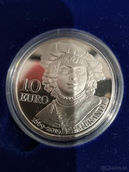 Strieborná minca 350 anniversario rembrandt - 5
