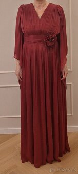 Bordové plesové šaty 44 - 5