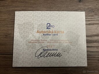 2€ autorská karta Dubček 2021 - 5