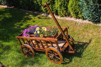 Drevený vozík - Krásne ručne robené dverené vozíky - 5