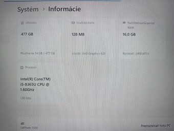 dotykový Dell Latitude5500 ,Intel® Core™i5 ,16gb ram ,Win 11 - 5