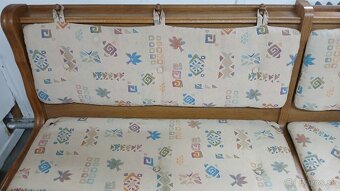 Masivná rohová lavica+2stoličky+rozkl.stôl - 5