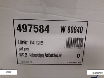 Vw Golf, Touran, Passat alu disky 5x112 R18 ET48 8J 1246 - 5