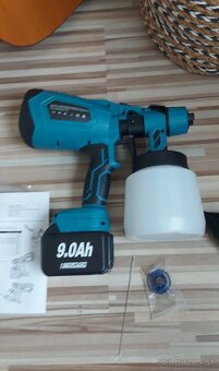 Aku striekacia pištoľ, pre batériu Makita 18V+trysky, nová. - 5