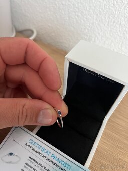 Prsten velkost 54 zafir a diamant - 5