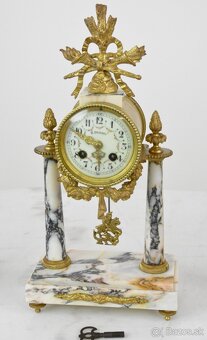 Starožitné sloupové hodiny France se svícny 1870 - 5