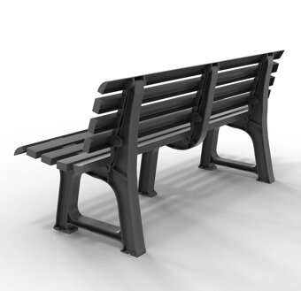 Záhradná plastová lavica orchidea antracit - 5