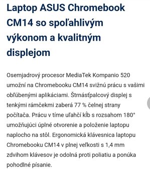 Predam notebook Asus Chromebook, nepouzivany, v krabici. - 5