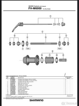 Deore FH M6000 Center Lock zadný MTB náboj - hub , 32 dier - 5