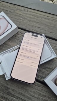 Apple iphone 15 128gb ruzovy/pink ako nový - 5