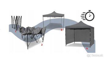 Rozkladací predajný stánok béžový 2 x 2 m - 5