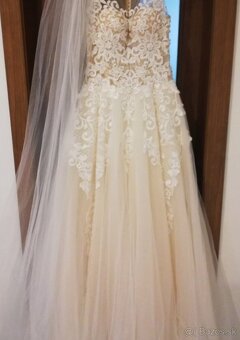 Svadobné šaty Champagne farba 36-38 - 5