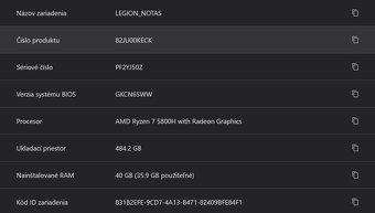 Lenovo Legion Ryzen 7 5800, 40GB RAM/ RTX 3060 - 5
