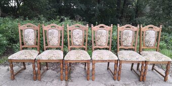 Masivný jedálenský stôl+6 stoliček - 5