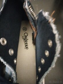 Tenisky riflové plátené, zips, šnúrky, členkové, Dedolez - 5