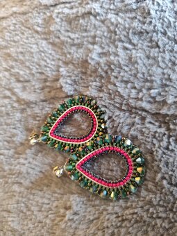 Handmade šité náušnice - 5