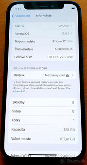iPhone 12 mini 128 gb čierny po výmene baterky pekný stav - 5