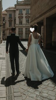 Svadobné šaty saténové - šité na mieru - 5