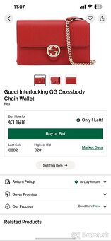 Gucci Interlocking GG Crossbody Chain Wallet Red - 5