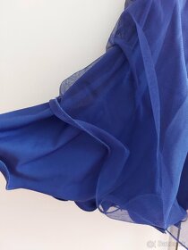 Modré krátke spoločenské šaty bez ramienok - 5