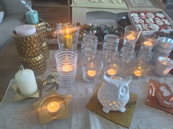 Vianočné svietniky na čajové sviečky mix - 5