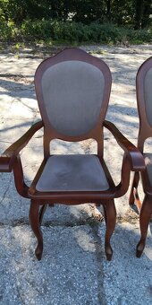 Masivny rozkladací stôl+6 ks stoliček - 5