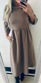 Damske dlhe talianske šaty latte - 5