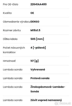 Lambda sonda denso dox-0361 - 5