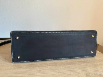 Čierna kožená kabelka v štýle Hermès Kelly – Fabri Italy - 5