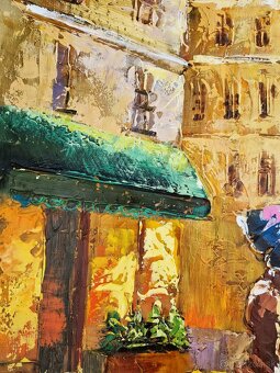 SHAUL KOSMAN - City in the rain (olejomalba) Expresionizmus - 5