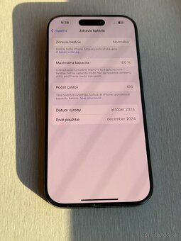 Predám Apple iPhone 16 PRO 256GB Black Titanium - 5