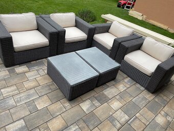 Záhradné ratanové sedenie, lounge set - 5