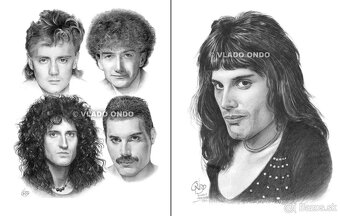 Queen - posterbook- unikátne kreslené portréty - 5
