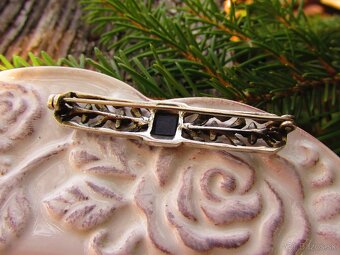 Strieborná brošňa s markazitmi, Ag 835 - 5