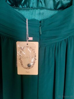 Tmavozelené spoločenské šaty - 5