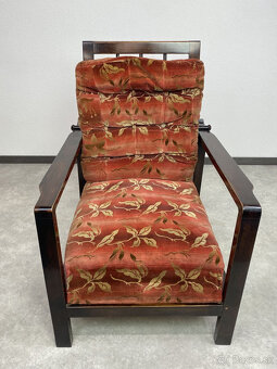 Veľké elegantné art deco polohovacie kreslo 1930 - 5